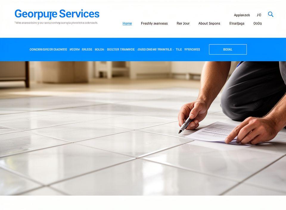 Technician reviewing a printed service agreement beside freshly cleaned ceramic tiles in a bright Brooklyn interior